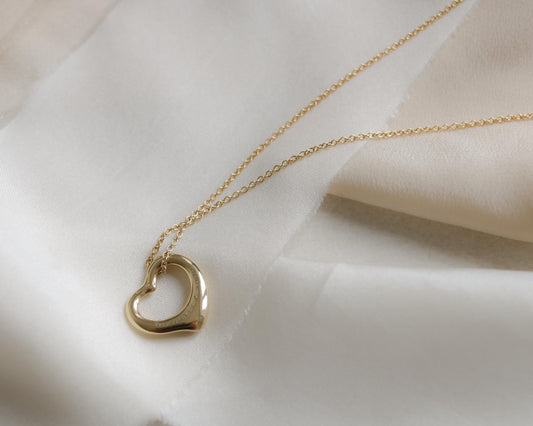 18ct gold Tiffany & Co. Elsa Peretti 16mm Open Heart necklace