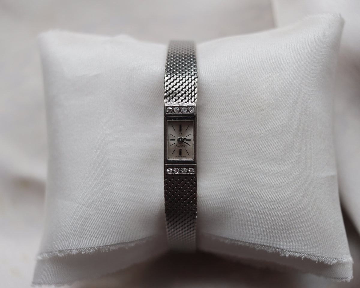 Vintage Omega 8073 18ct White Gold Diamond Ladies Cocktail Watch | c.1960s