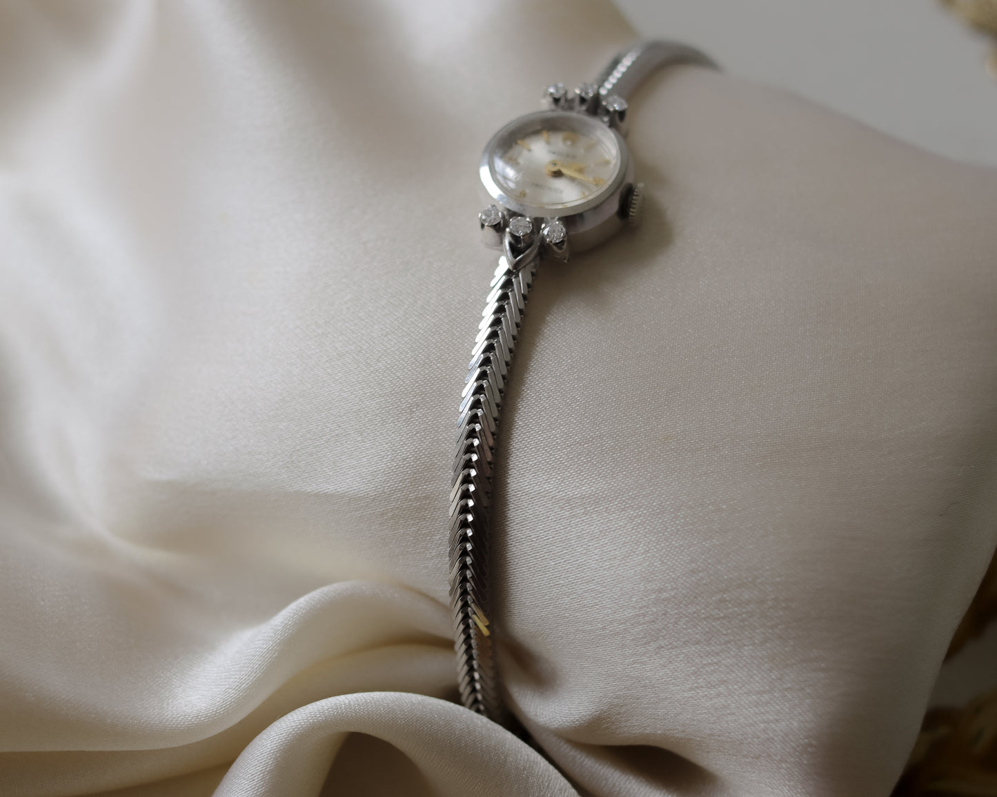 Vintage 1963 Rolex Precision 18ct White Gold Diamond Cocktail Watch