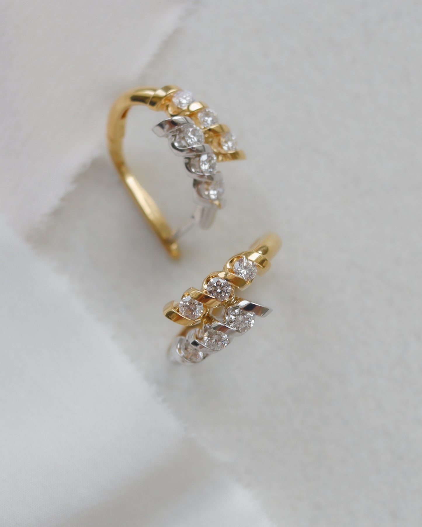 18ct Gold Diamond Hoop Earrings - 0.72ct Total Diamond Weight