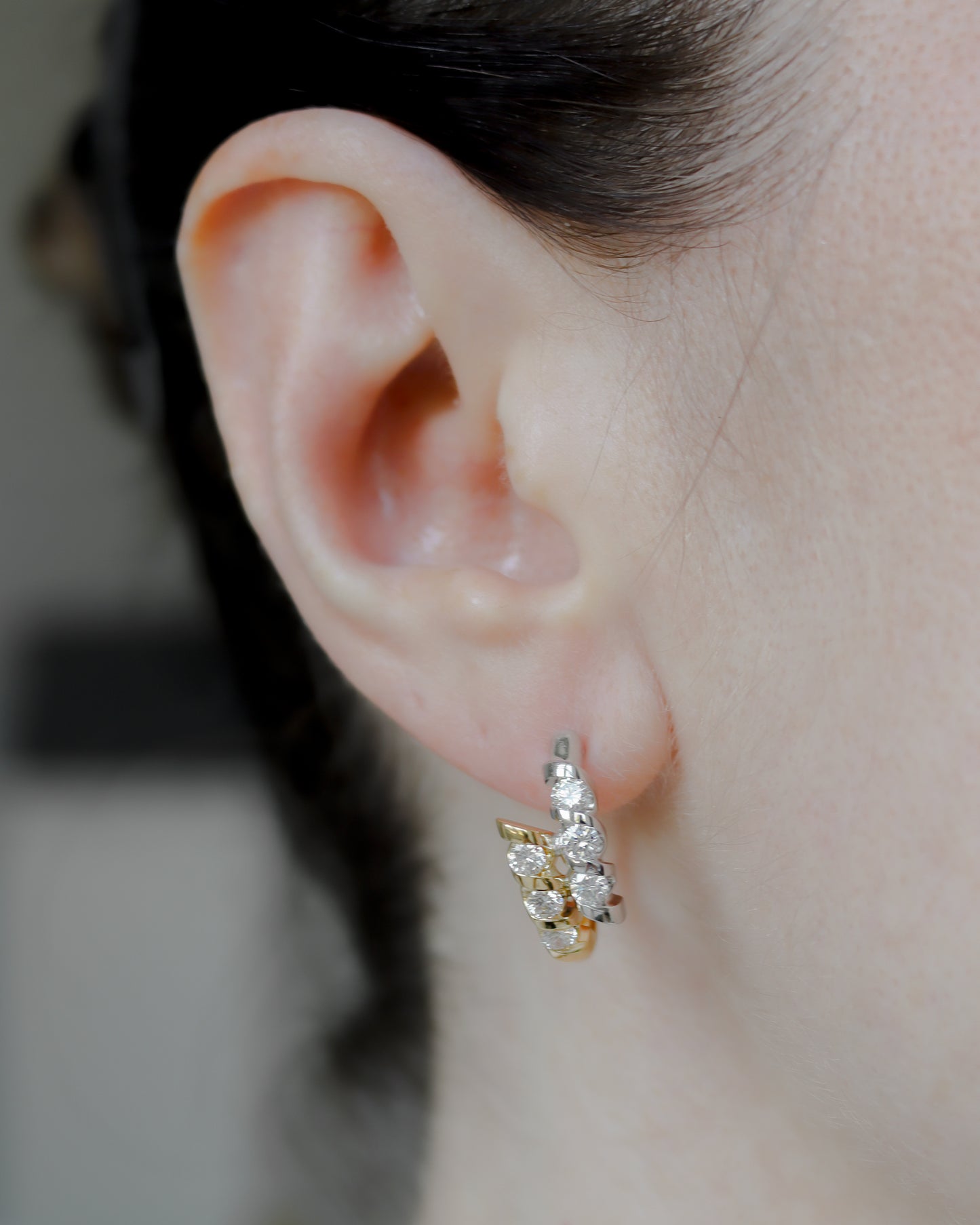 18ct Gold Diamond Hoop Earrings - 0.72ct Total Diamond Weight