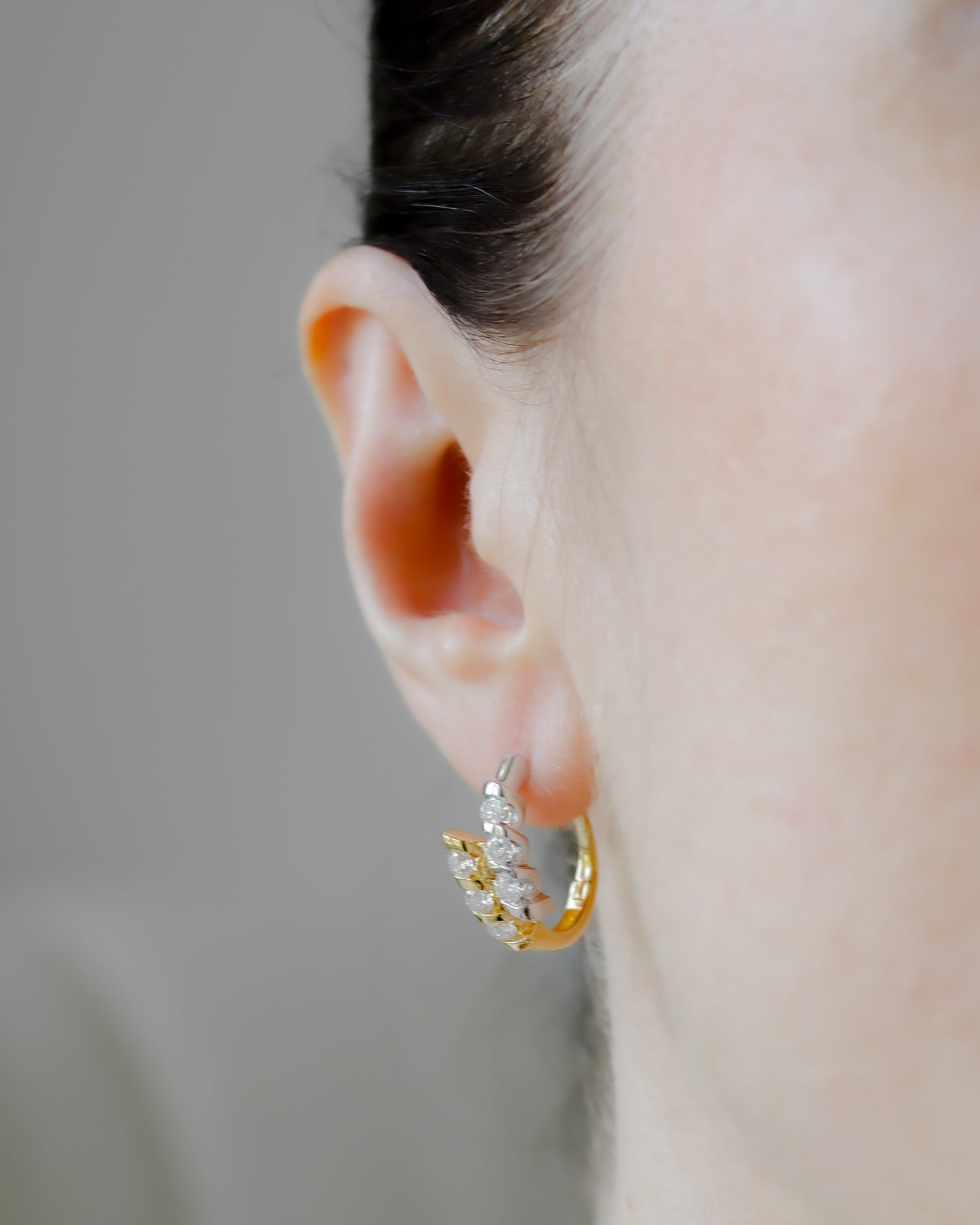 18ct Gold Diamond Hoop Earrings - 0.72ct Total Diamond Weight