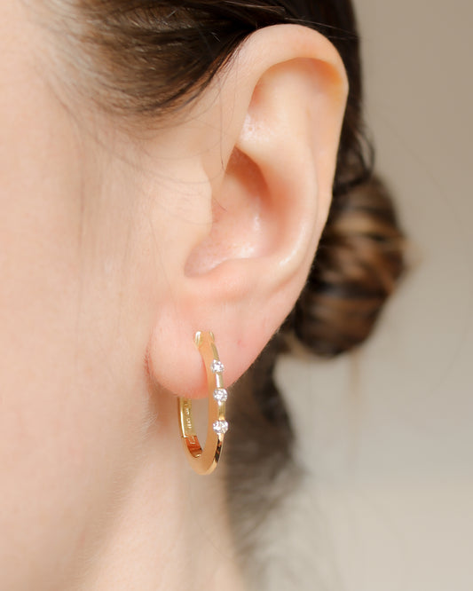 18ct gold diamond hoop earrings