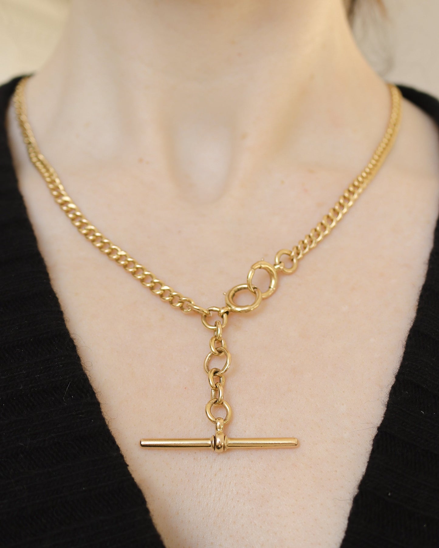 Payment 3/5 for 18ct yellow gold heavy curb Albert chain with T-bar and bolt rings