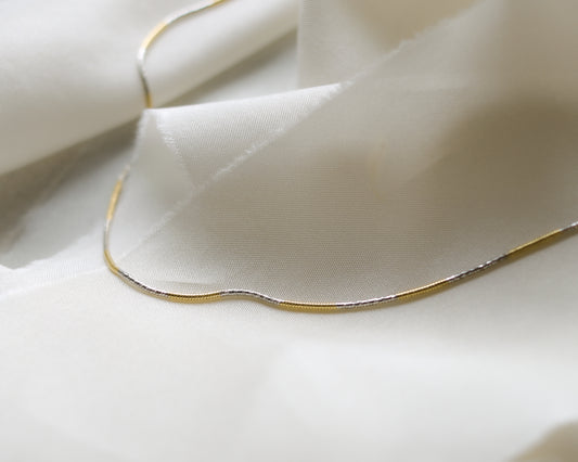 18ct gold bi-colour snake link chain