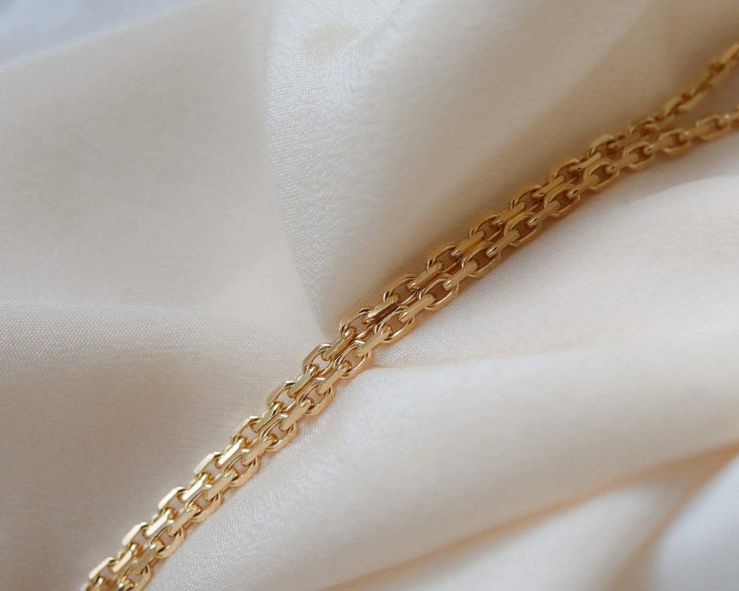 18ct Gold Biker Link Necklace Chain