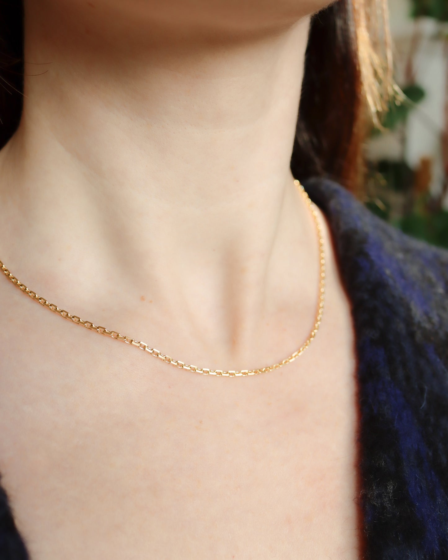 18ct Gold Biker Link Necklace Chain