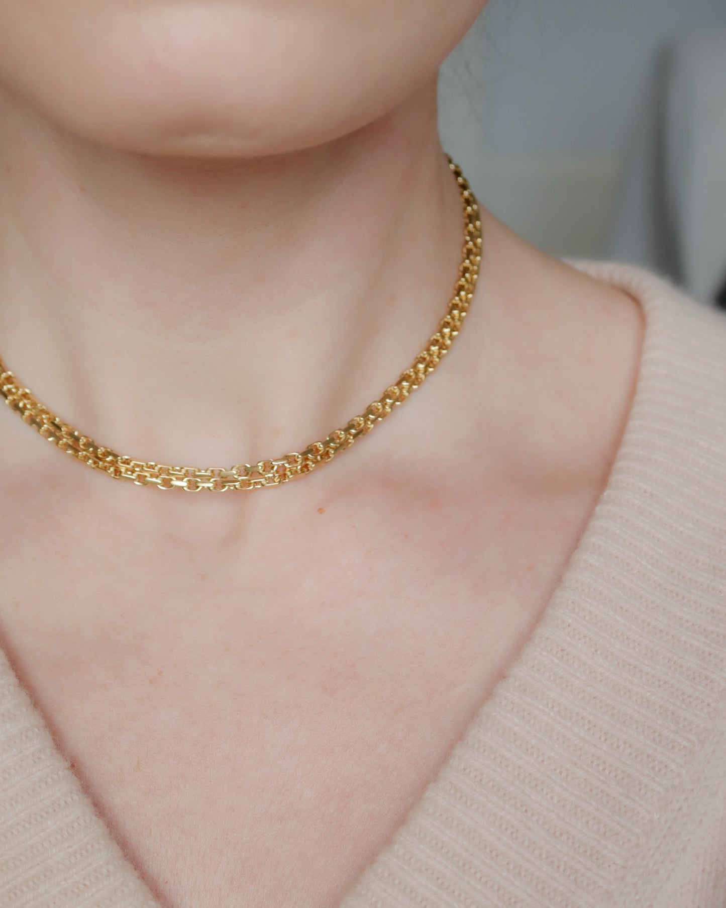 Vintage 18ct Gold Biker Link Chain Necklace – 1969