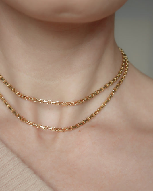 Vintage 18ct Gold Biker Link Chain Necklace – 1969