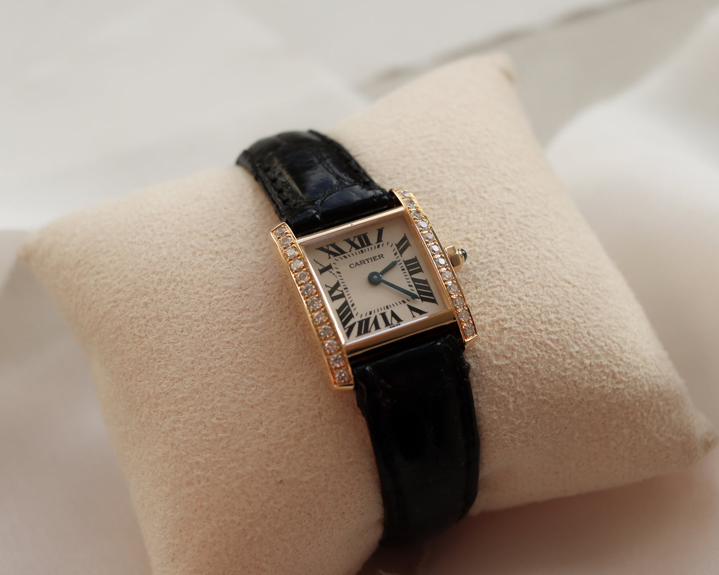 Ladies 18ct gold Cartier Tank Francaise diamond set watch - late 1990's