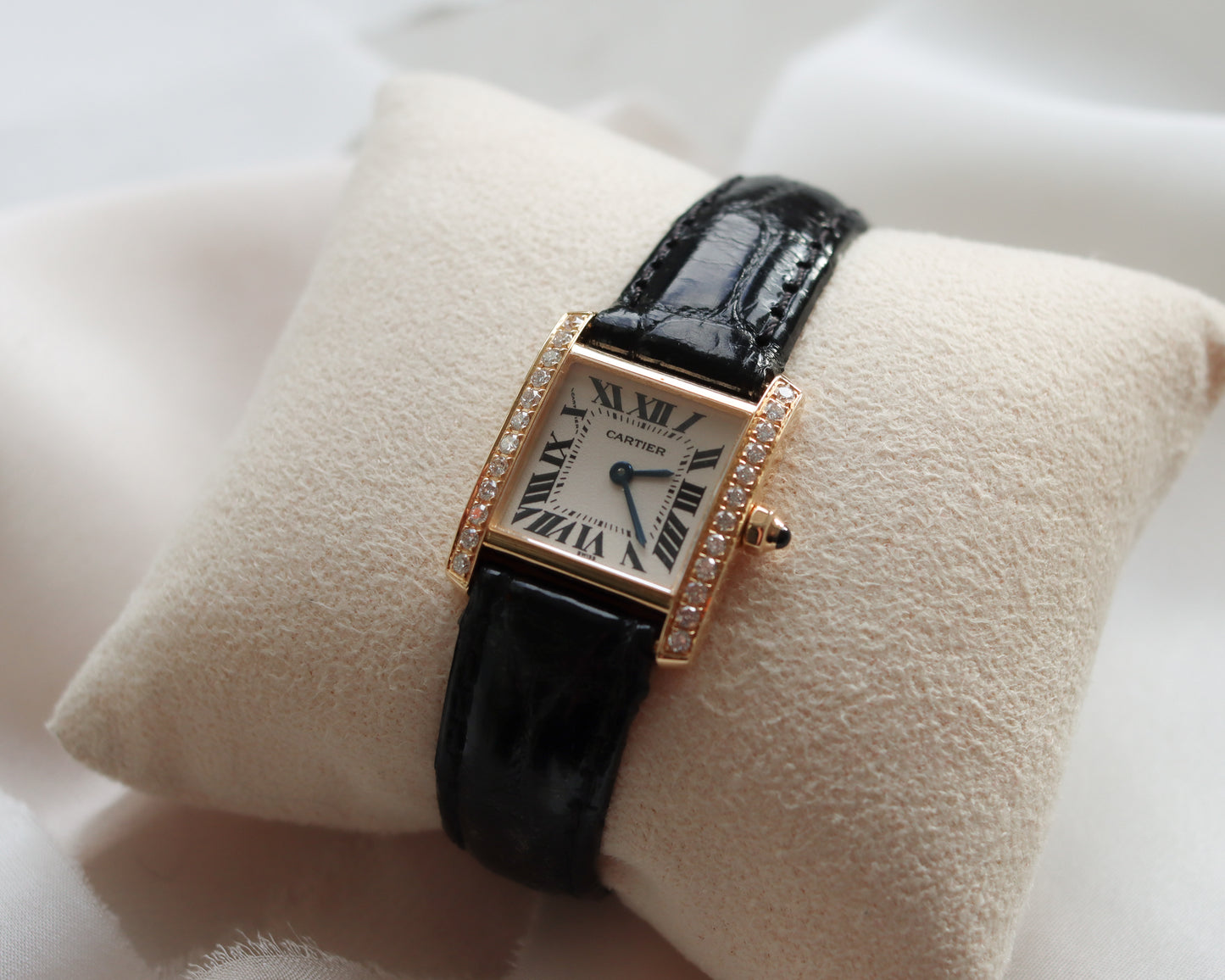 Ladies 18ct gold Cartier Tank Francaise diamond set watch - late 1990's