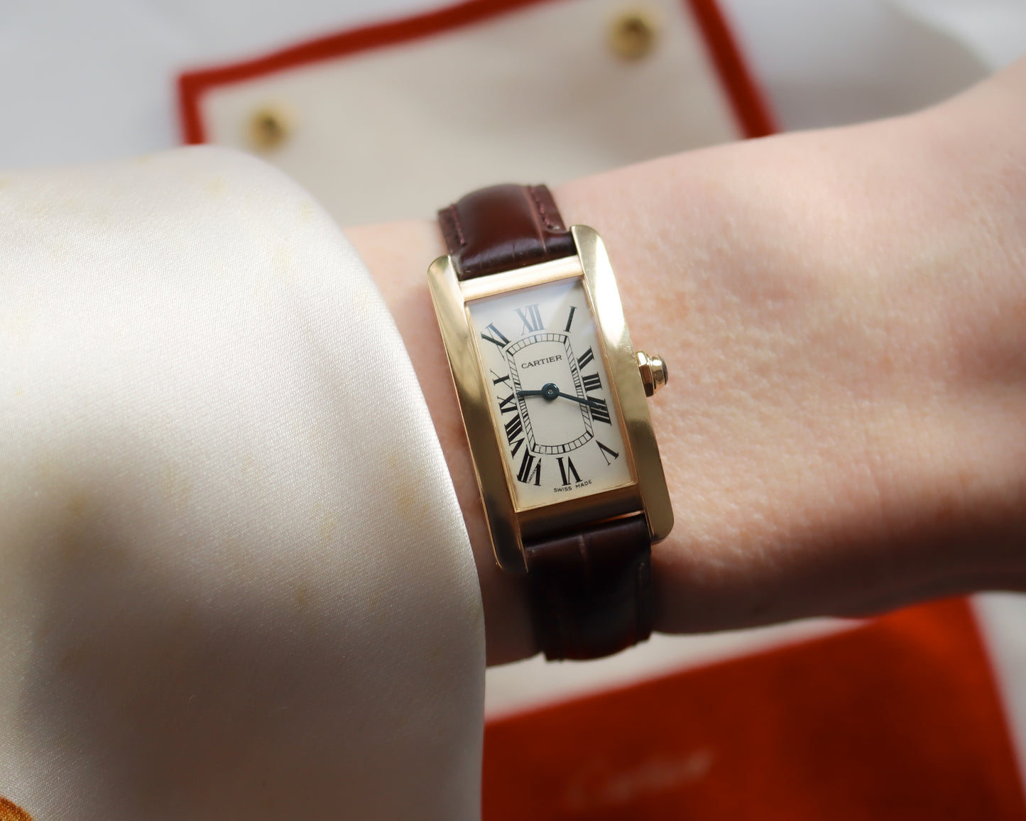 Ladies 18ct gold Cartier Tank Américaine watch - 1997