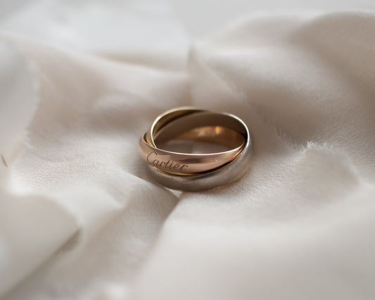 Cartier Trinity Ring 18ct White, Yellow & Rose Gold - Size K