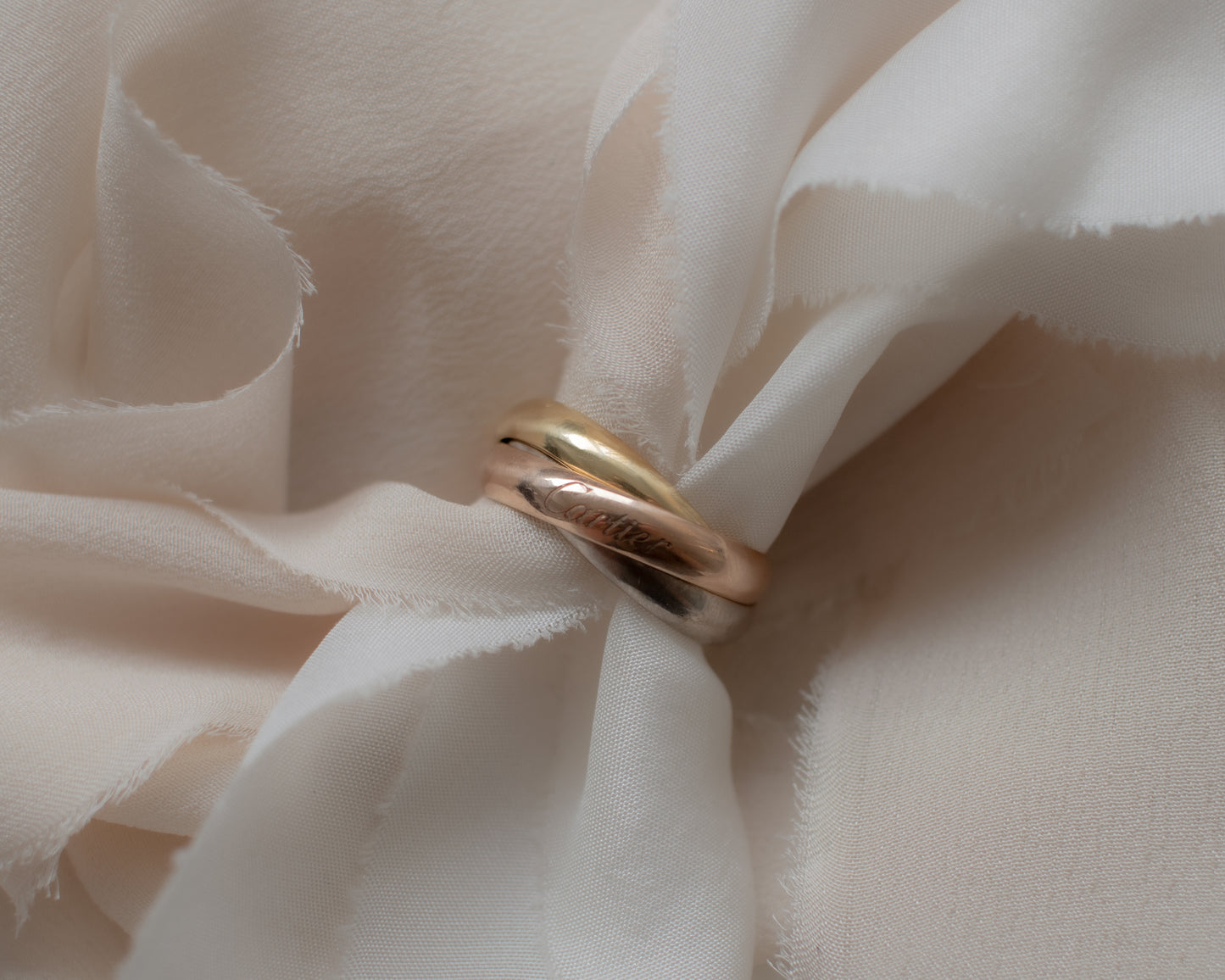 Cartier Trinity Ring 18ct White, Yellow & Rose Gold - Size K
