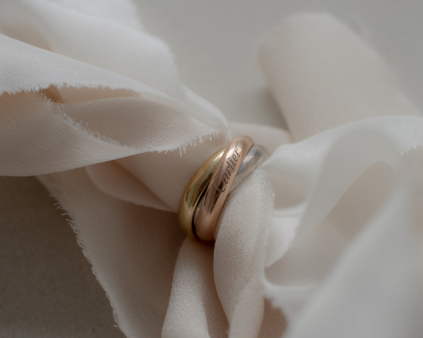 Cartier Trinity Ring 18ct White, Yellow & Rose Gold - Size K