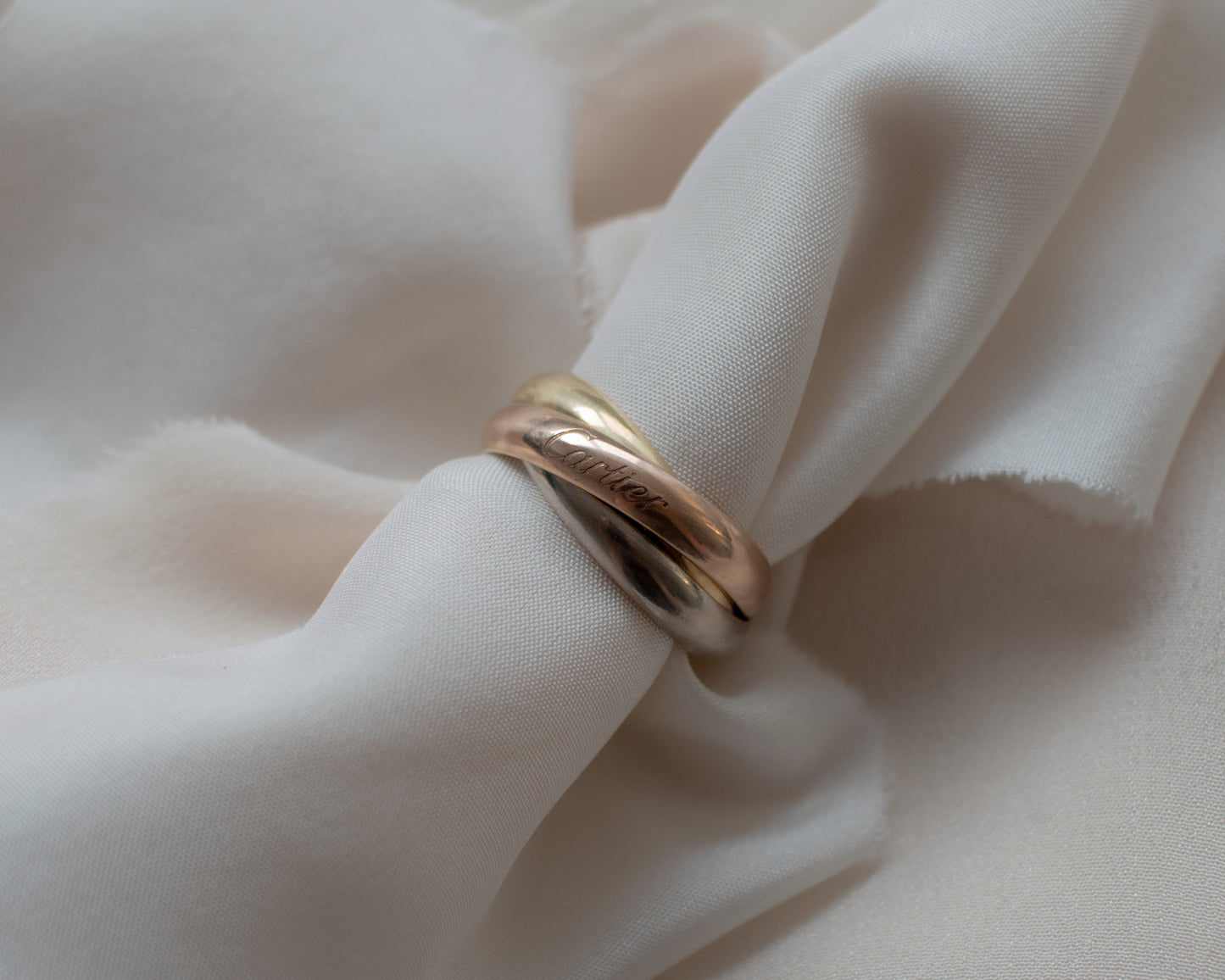 Cartier Trinity Ring 18ct White, Yellow & Rose Gold - Size K