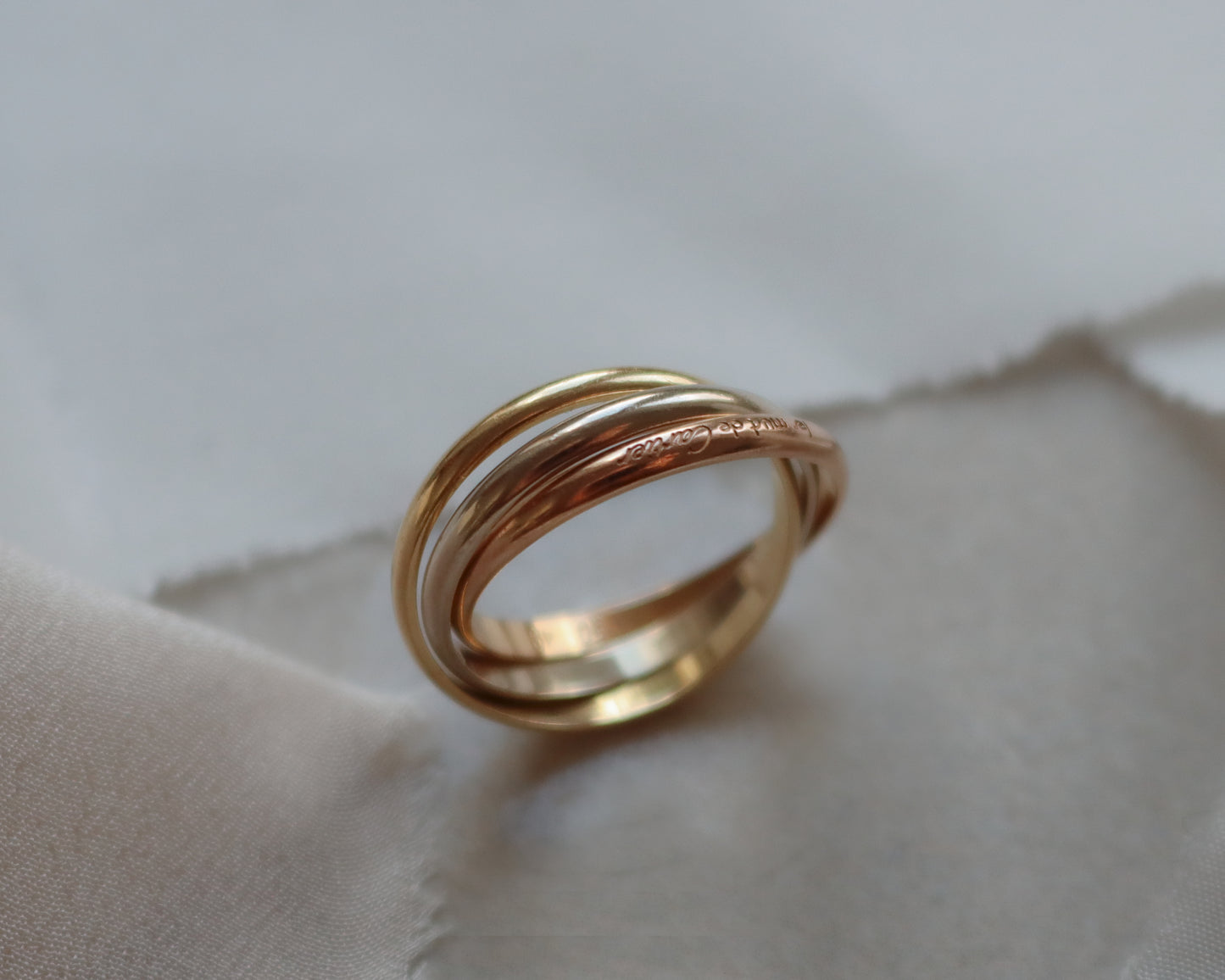 18ct gold vintage Cartier trinity ring size 49 circa 1997