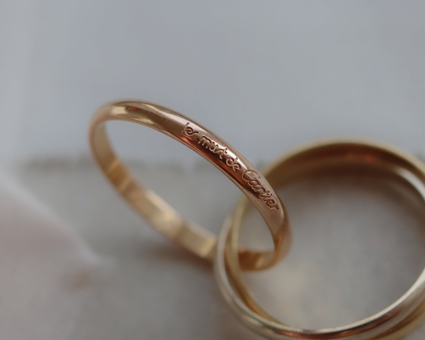 18ct gold vintage Cartier trinity ring size 49 circa 1997