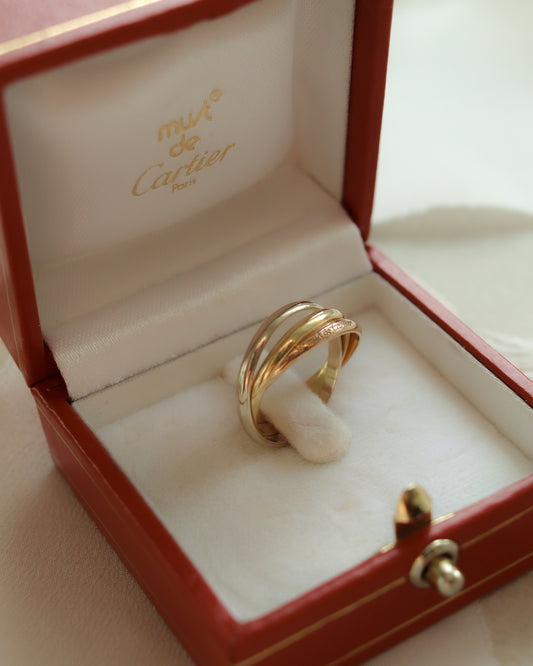 18ct gold vintage Cartier trinity ring size 49 circa 1997