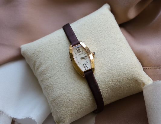 Rare Cartier Mini Tonneau 18ct Gold Wrist Watch - Circa 2004