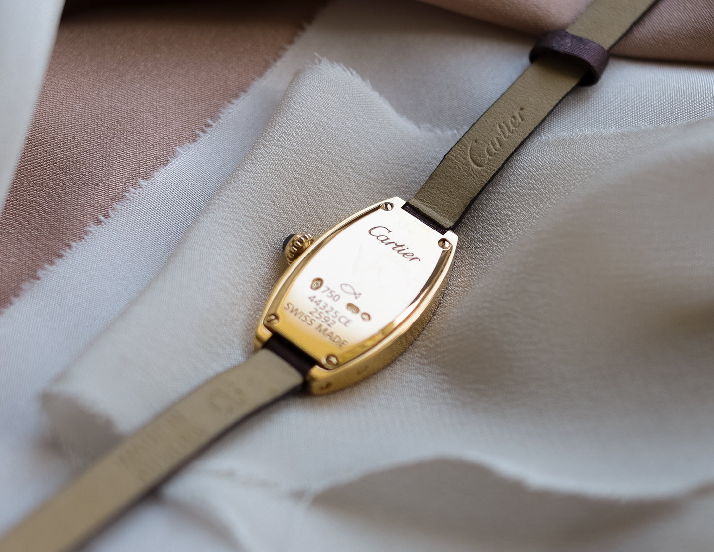 Rare Cartier Mini Tonneau 18ct Gold Wrist Watch - Circa 2004