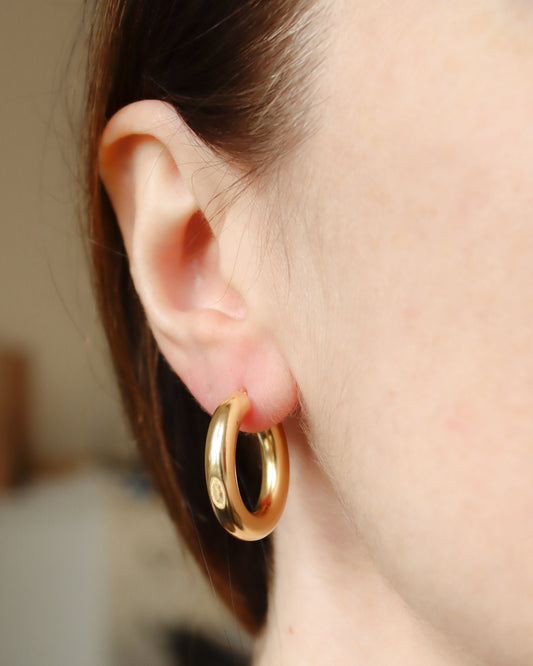 18ct Gold Chunky Hoop Earrings