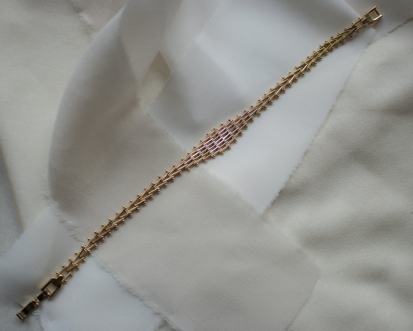 Vintage 18ct Gold Fancy Gate Link Bracelet