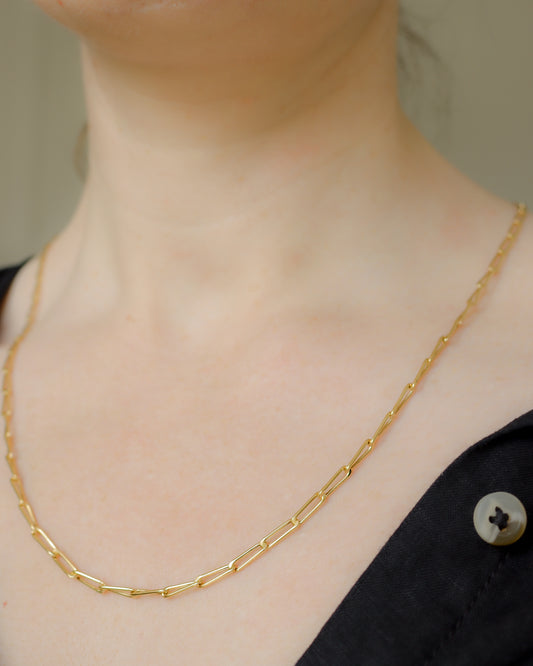 18ct gold fettered link necklace chain
