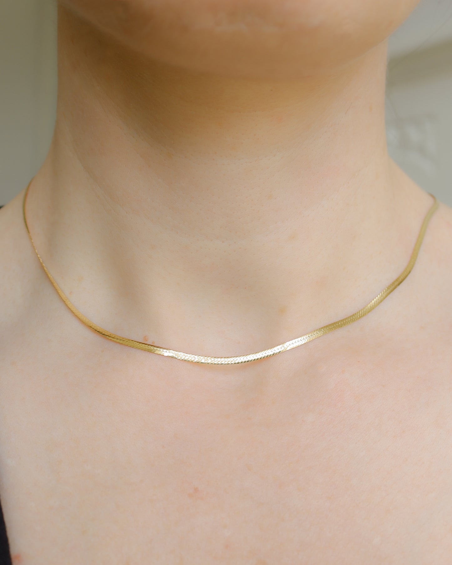 18ct gold flat link necklace chain