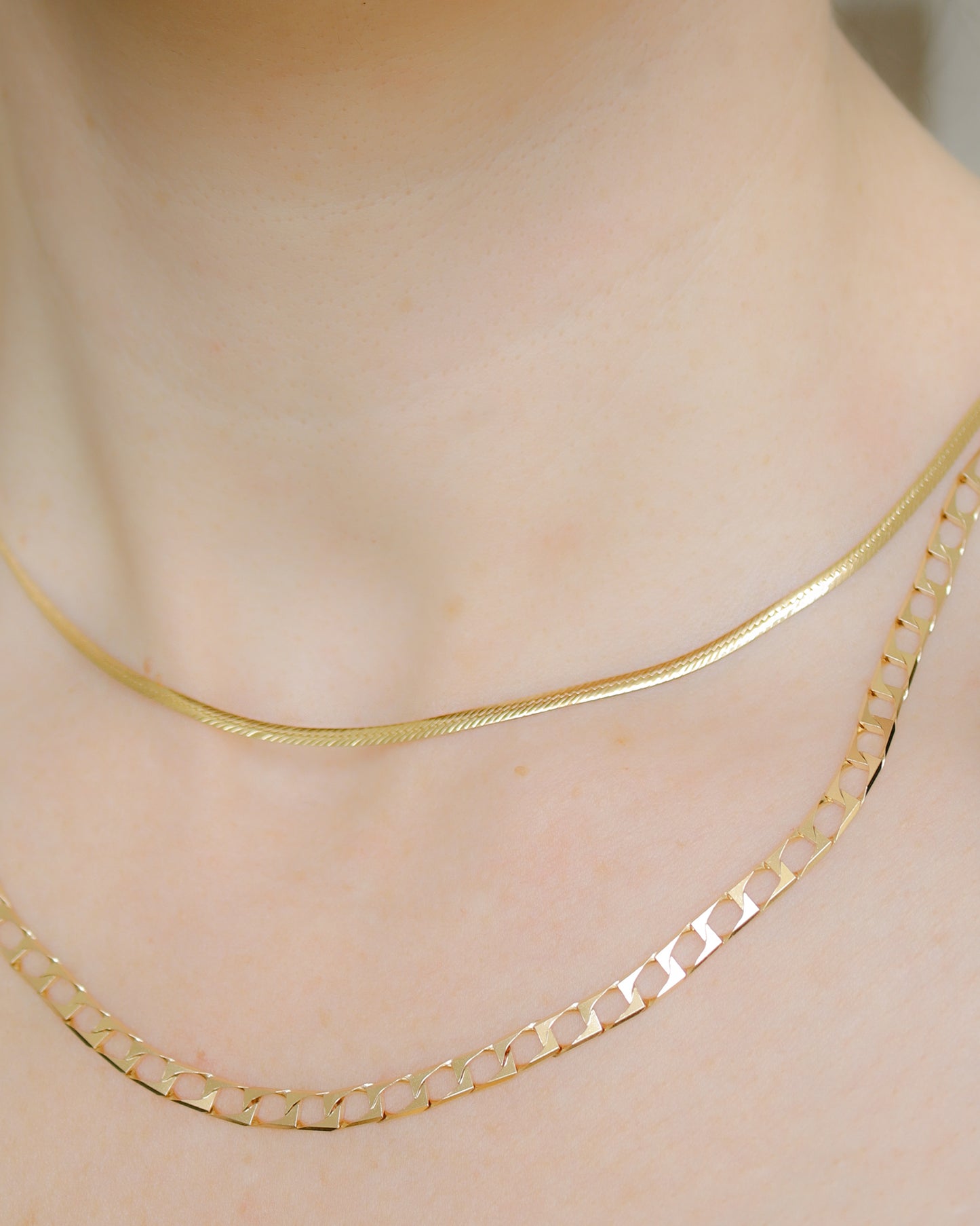 18ct gold flat link necklace chain