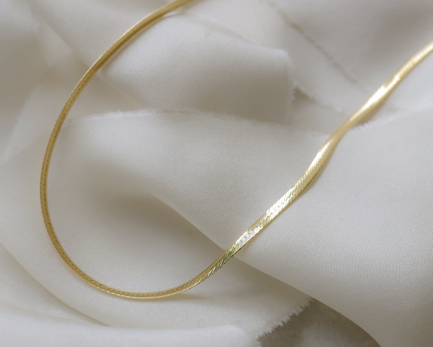 18ct gold flat link necklace chain