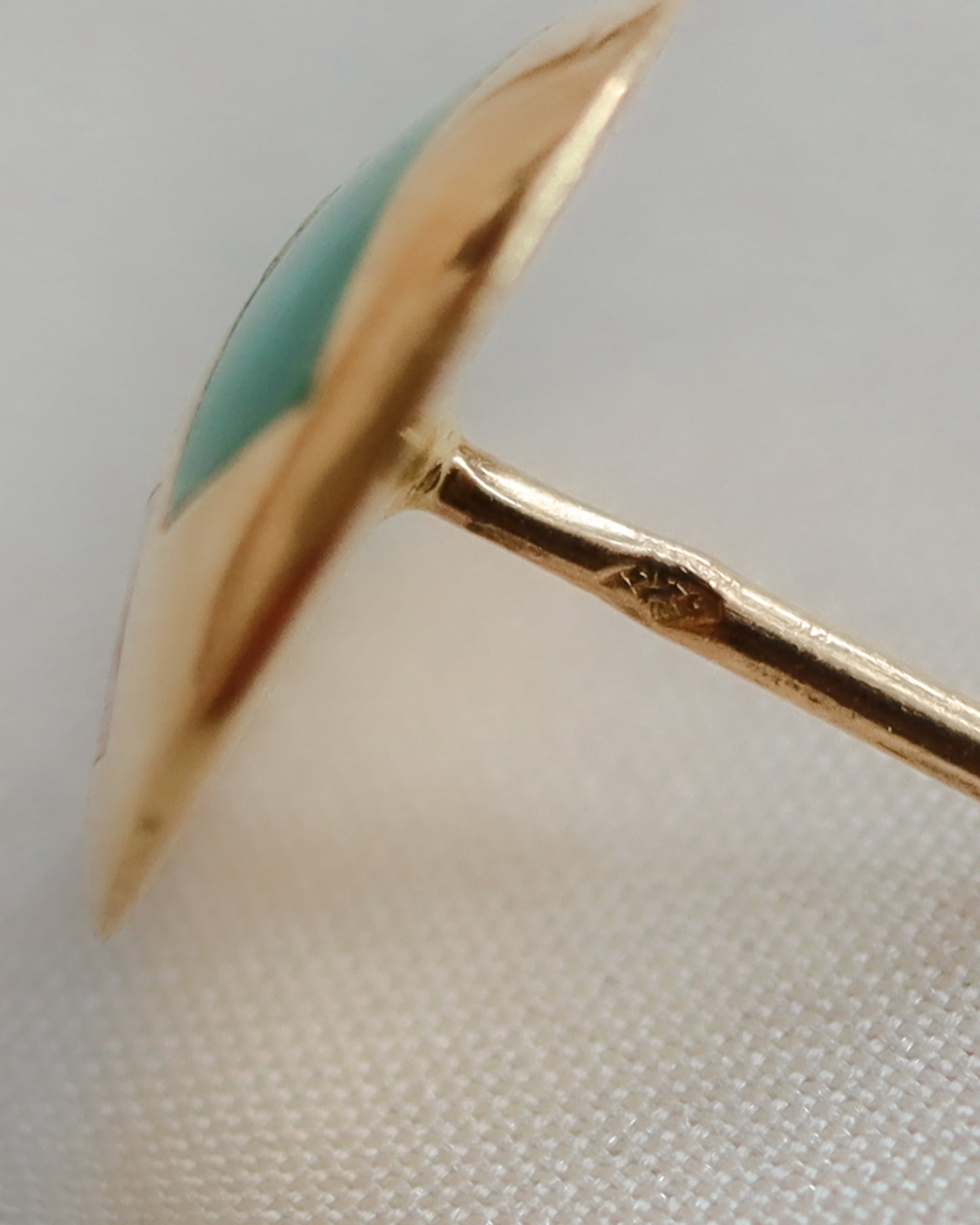 18ct Gold Gemstone Inlayed Geometric Disc Earrings