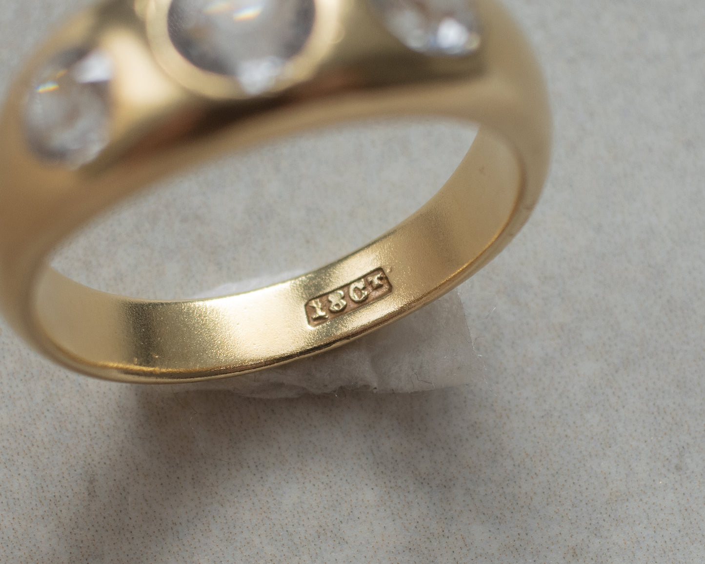 Victorian Gypsy Ring – 18ct Gold, Three Stone Setting