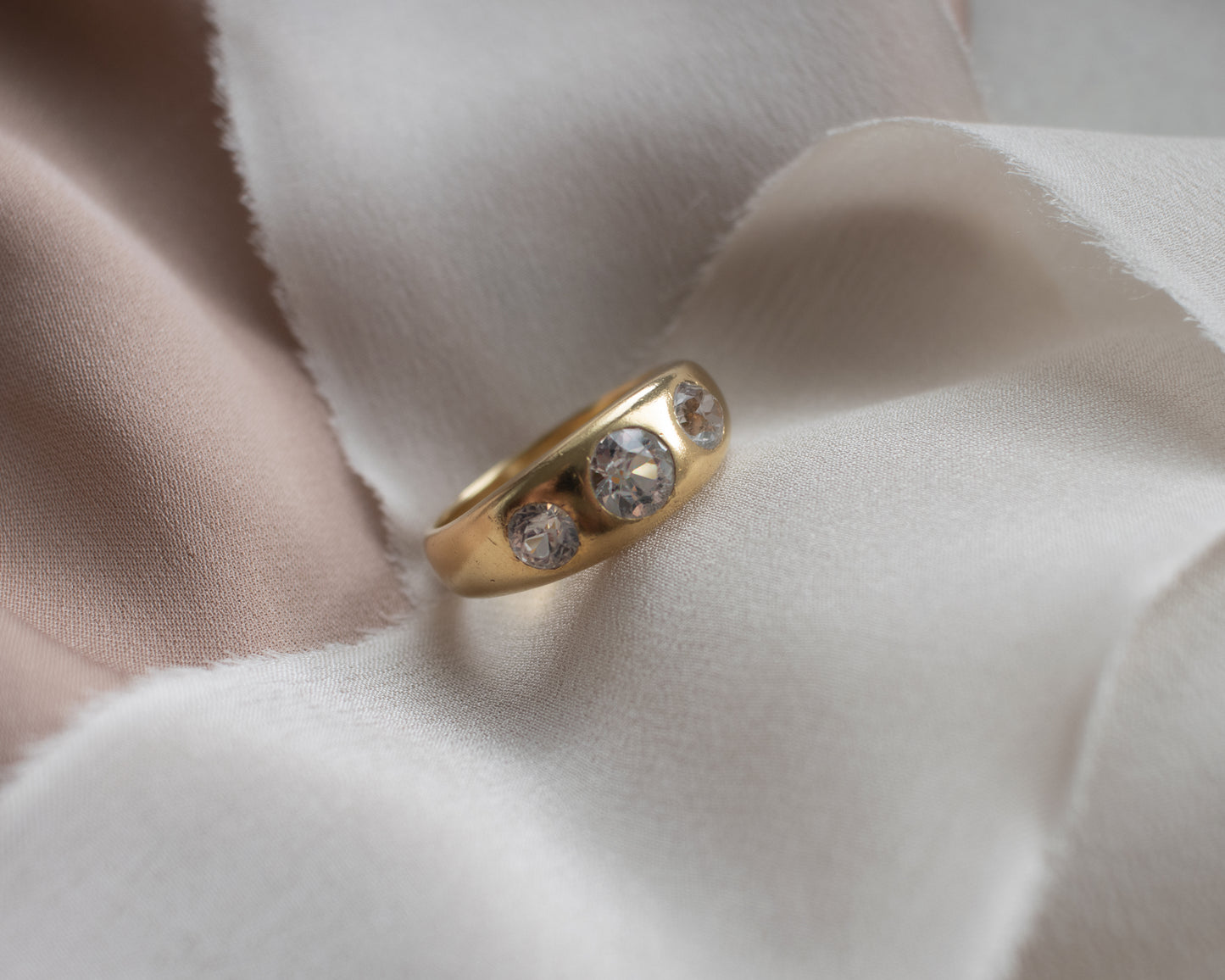 Victorian Gypsy Ring – 18ct Gold, Three Stone Setting