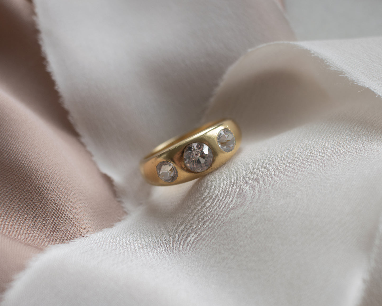 Victorian Gypsy Ring – 18ct Gold, Three Stone Setting