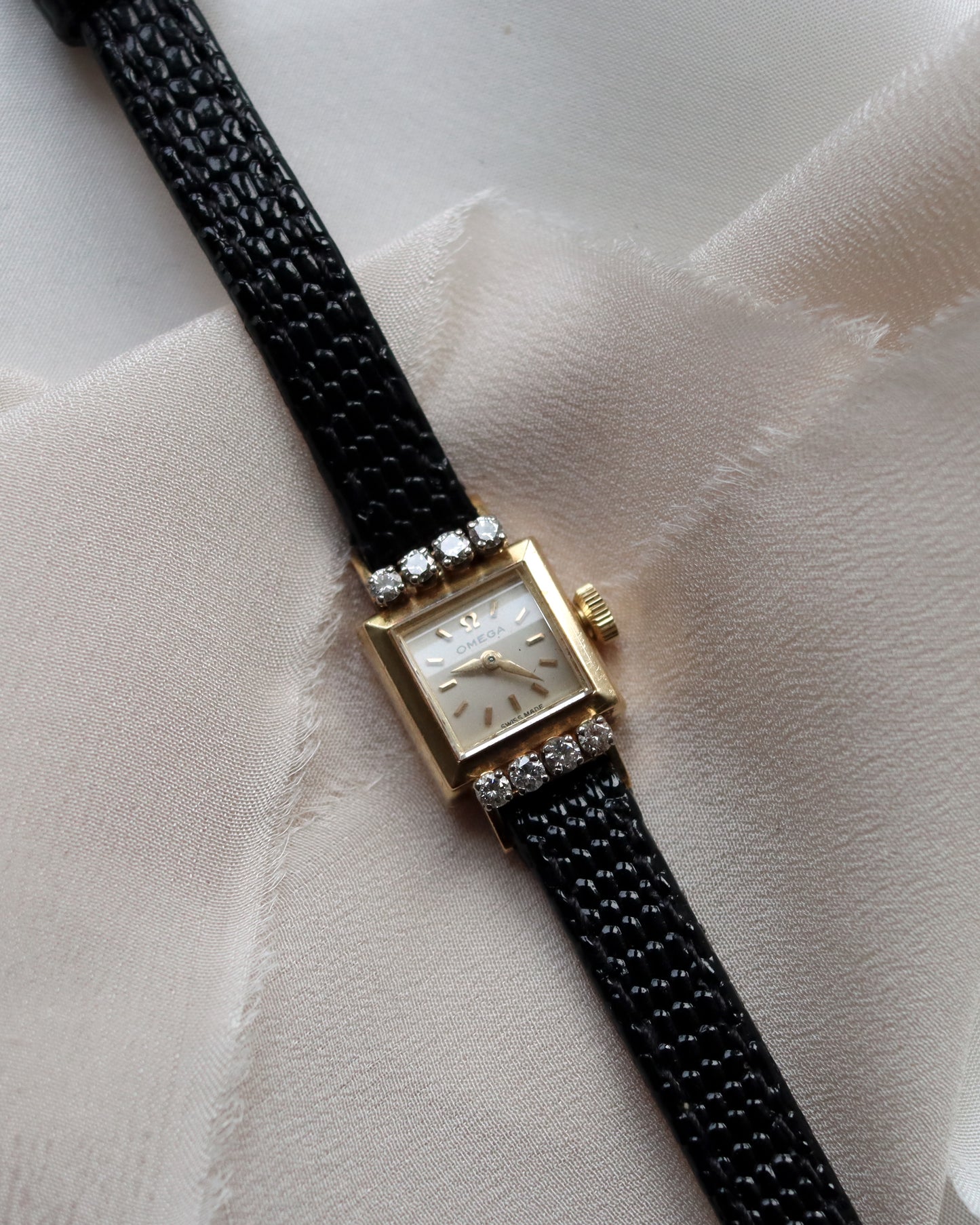 Vintage 18ct gold 1960s Omega Ladies Diamond Cocktail Watch