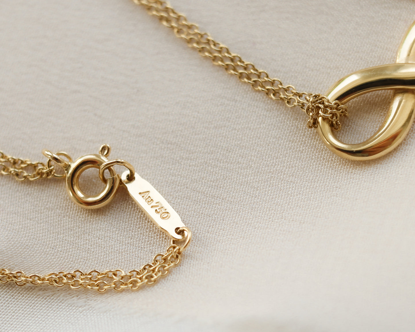 18ct gold Tiffany & Co. Infinity double chain necklace