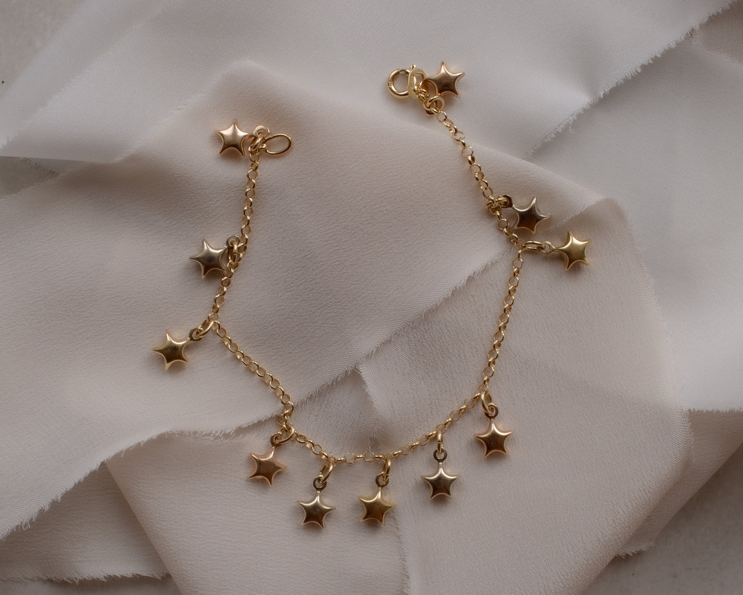 18ct Gold Multi-Tone Star Charm Bracelet