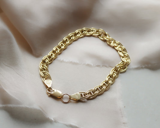 18ct gold fancy mariner link bracelet