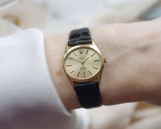 Ladies Rolex Cellini Wristwatch in 18ct gold with gold dial - 1975