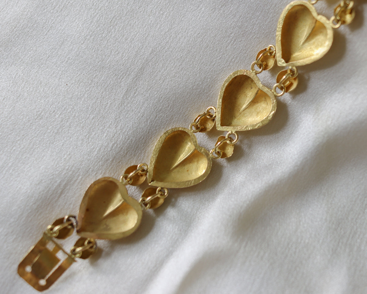 Rare Antique 22ct Gold Heart Link Bracelet – 11g