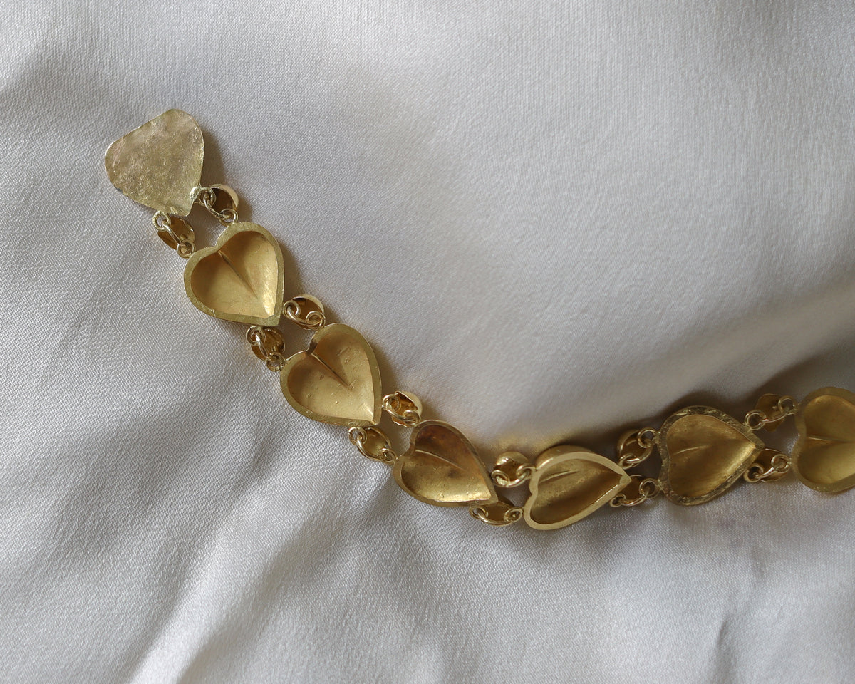 Rare Antique 22ct Gold Heart Link Bracelet – 11g