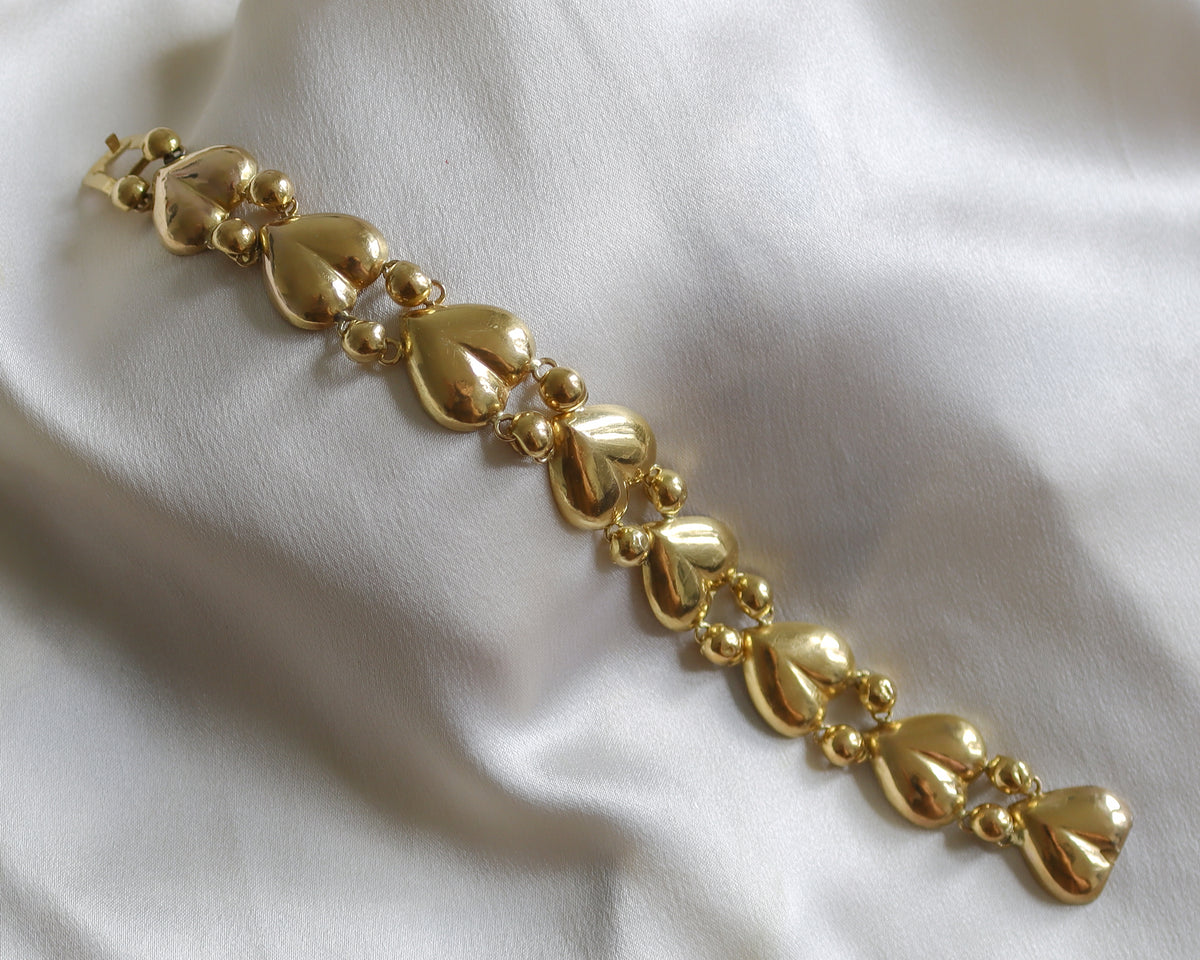Rare Antique 22ct Gold Heart Link Bracelet – 11g