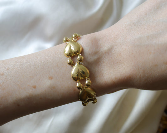 Rare Antique 22ct Gold Heart Link Bracelet – 11g