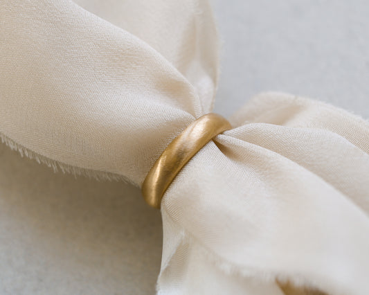 22ct gold brushed metal d-shaped band UK L 1/2