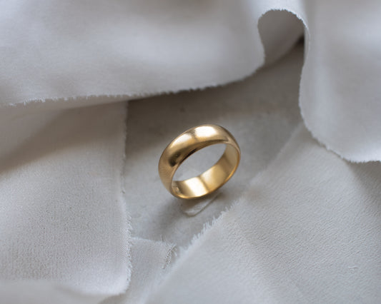 Rare antique Chester 22ct Gold Heavy Wedding Band UK O 1/2 - 1955