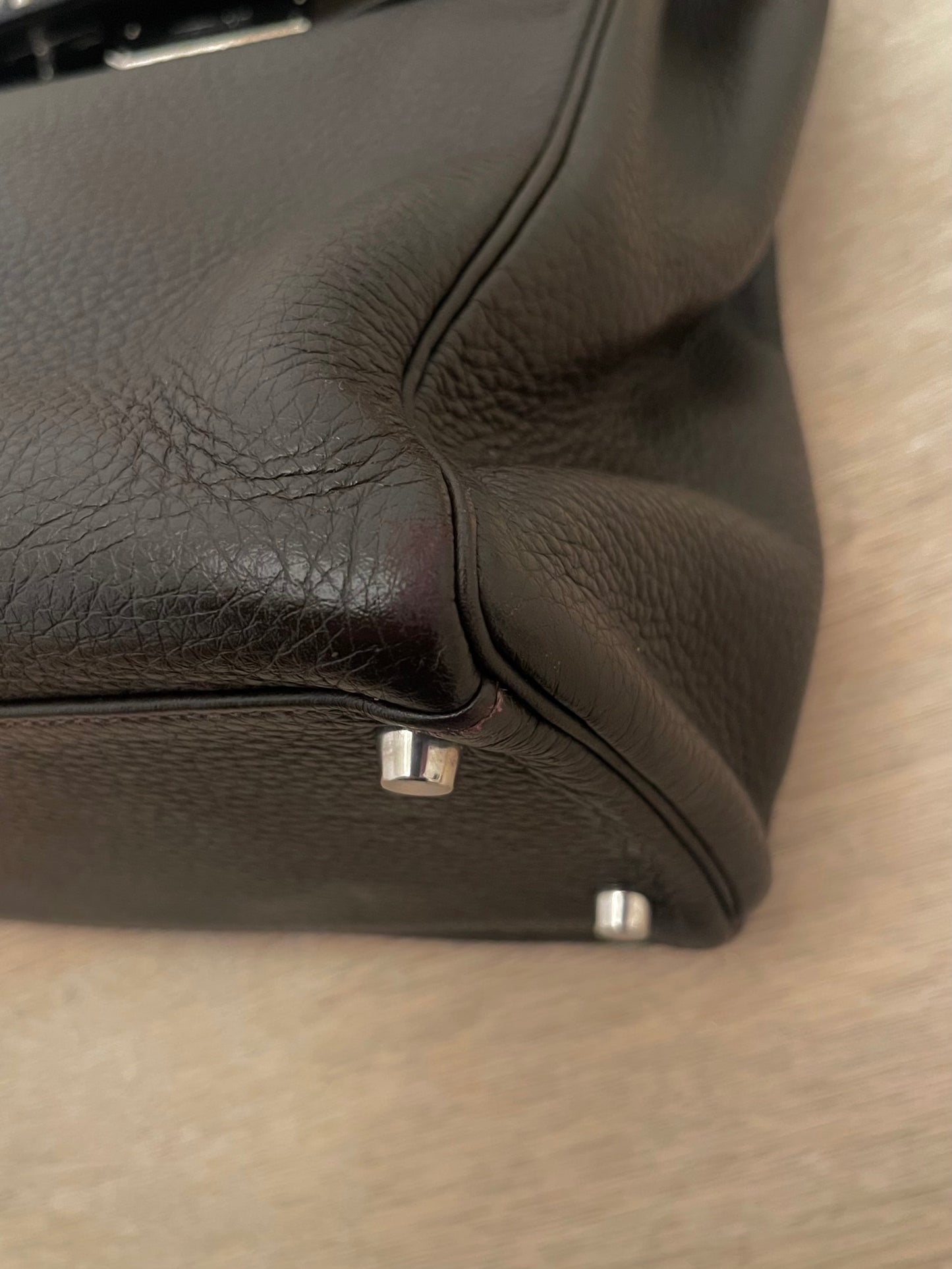 Remaining 1/2 Hermès Kelly 35 Retourne in Chocolate Brown Leather - 2007