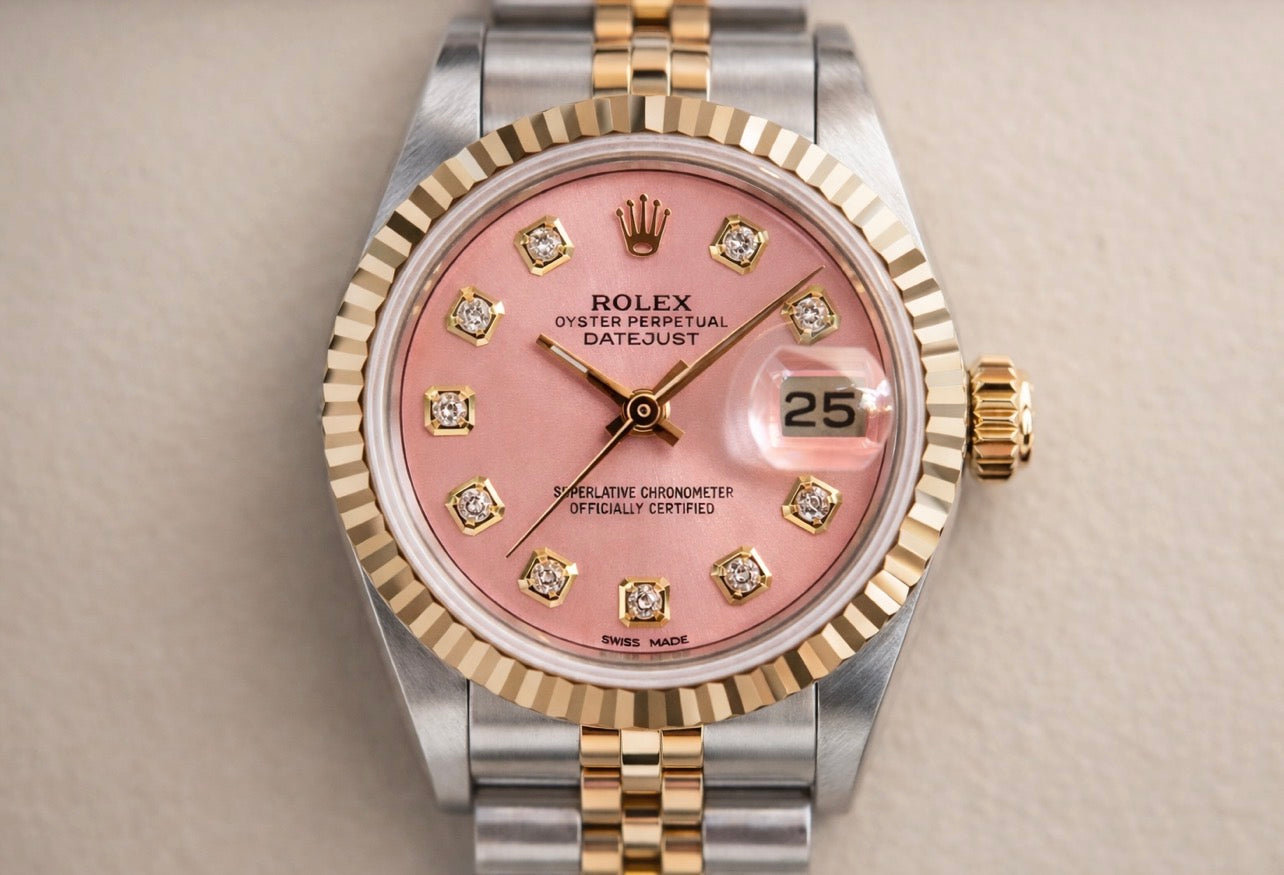 Rolex Datejust 26mm 18ct Yellow Gold & Steel – Pink Sunburst Dial