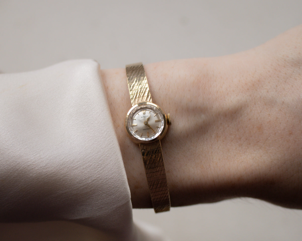 Vintage Rolex Precision 243.0 9ct Gold Ladies Bracelet Watch | 1969 Full Set