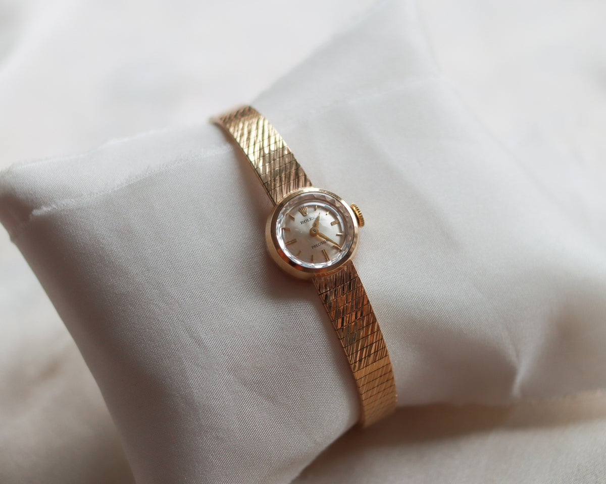 Vintage Rolex Precision 243.0 9ct Gold Ladies Bracelet Watch | 1969 Full Set